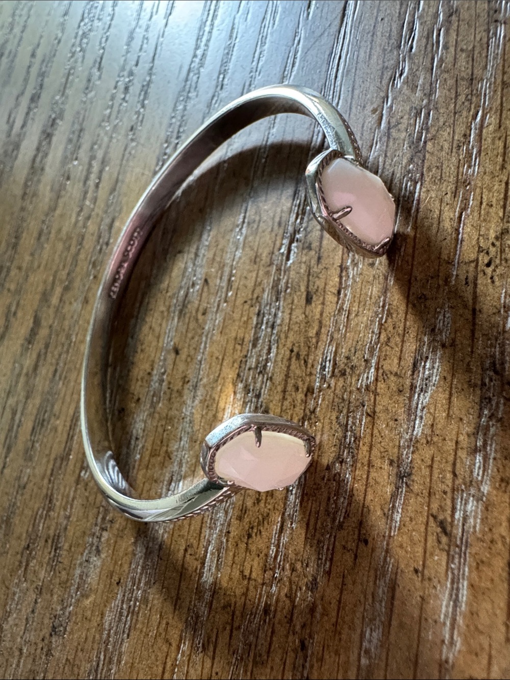 Kendra Scott Elton silver adjustable bracelet with White Oval Stones